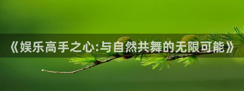 万事娱乐登录地址：《娱乐高手之心:与自然共舞的无限可能》